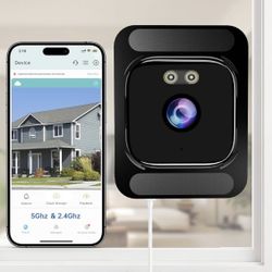 AXB Window Camera for Home Security: 2.4GHz&5GHz WiFi 4K Indoor Cameras with Color Night Vision - Smart Motion Detection 24/7 Recording Easy&Quick Ins