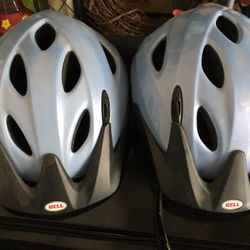 2 adult Blue BELL Bike Helmets 