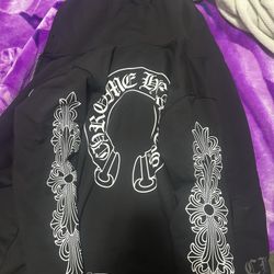 Black Chrome Heart Zip Up 