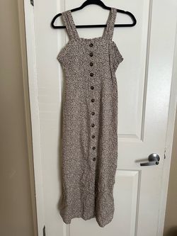 Leopard Print Button-Front Midi Dress
