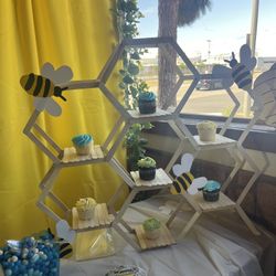 Bee Honeycomb Cupcake Stand Decoration