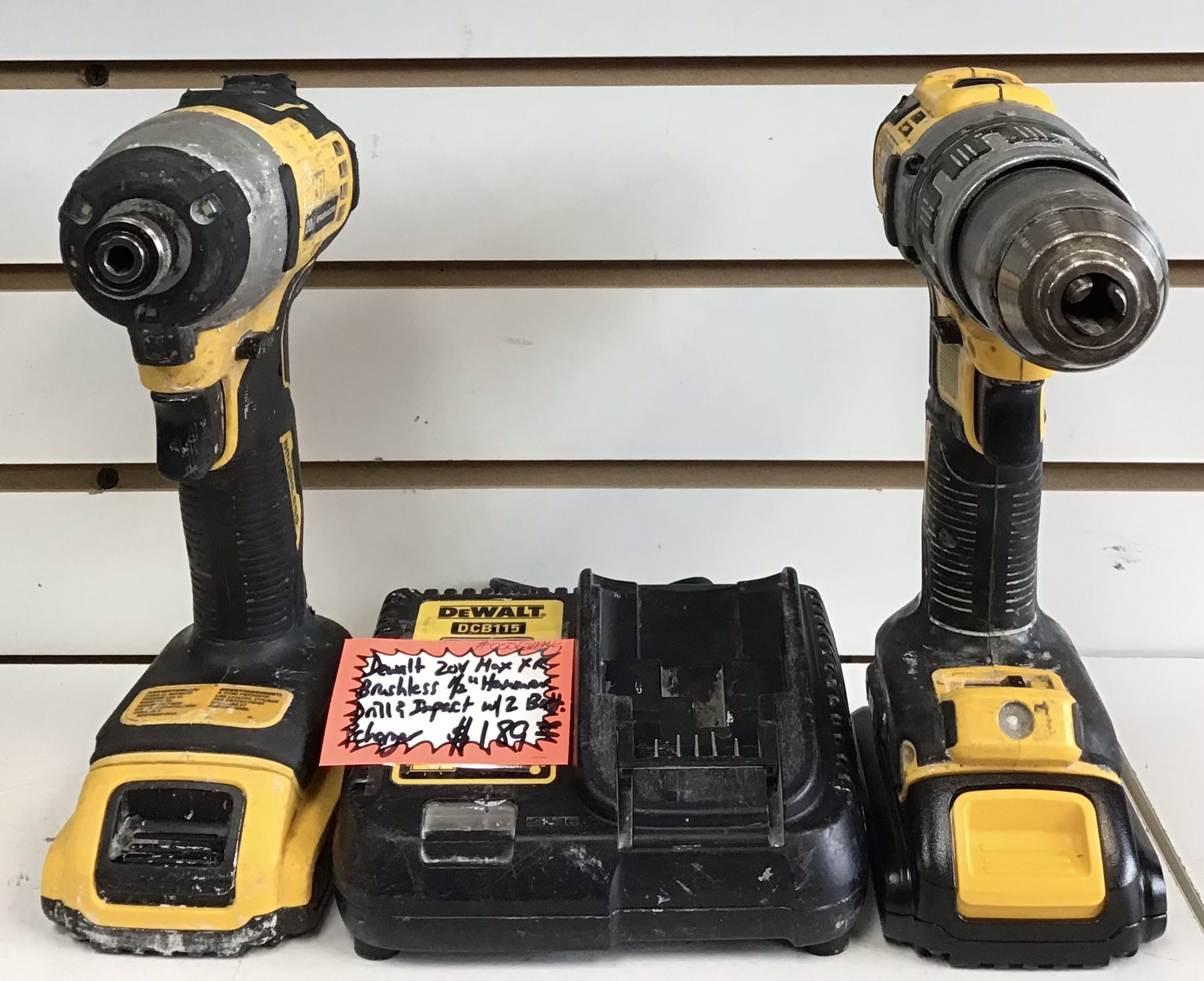 Dewalt 20V Max XR Brushless 1/2” Hammer Drill & Impact W/ 2 Batt. & Charger
