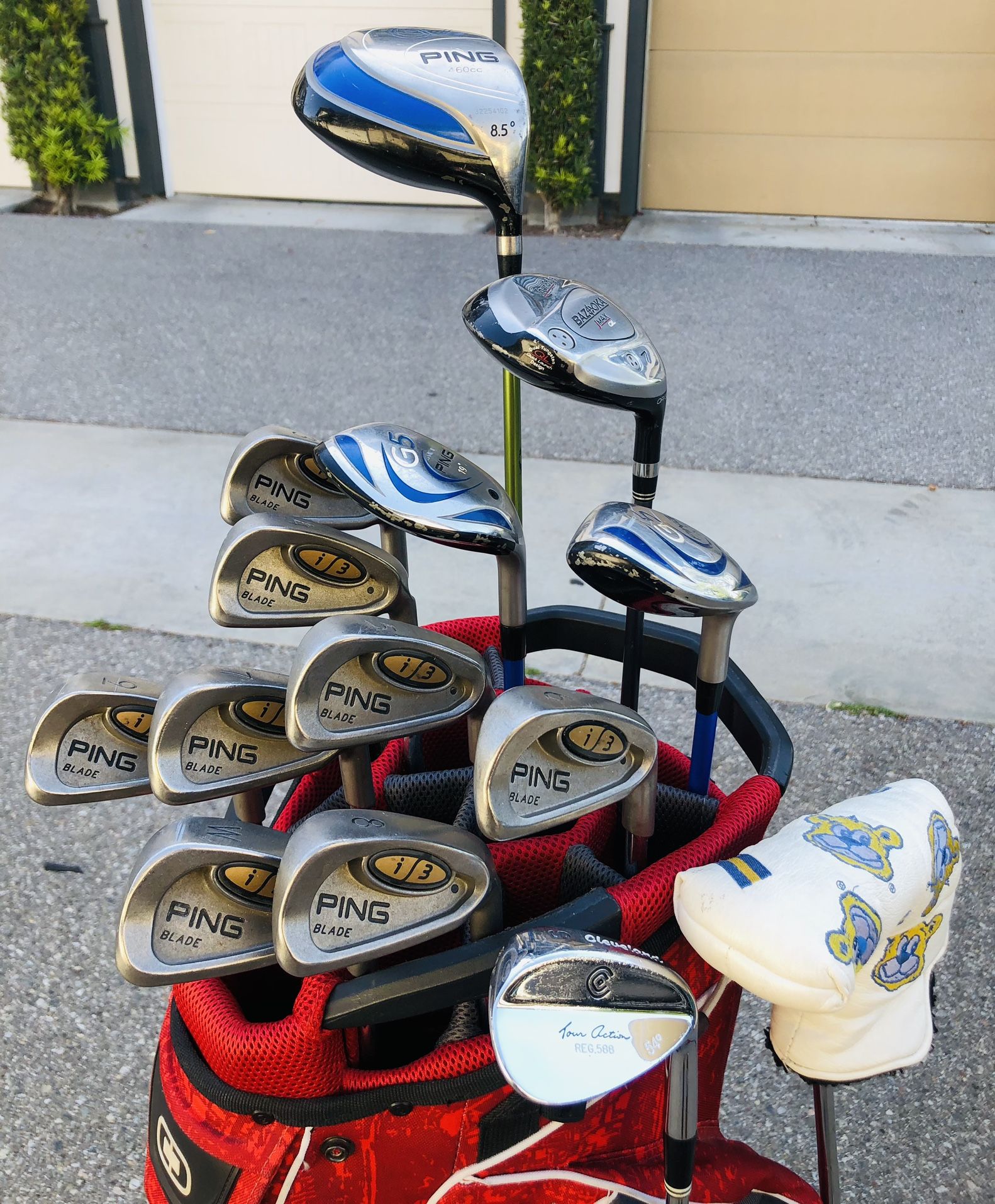 Ping Golf Set Irons 3-PW with Steel Shafts, Ping Driver