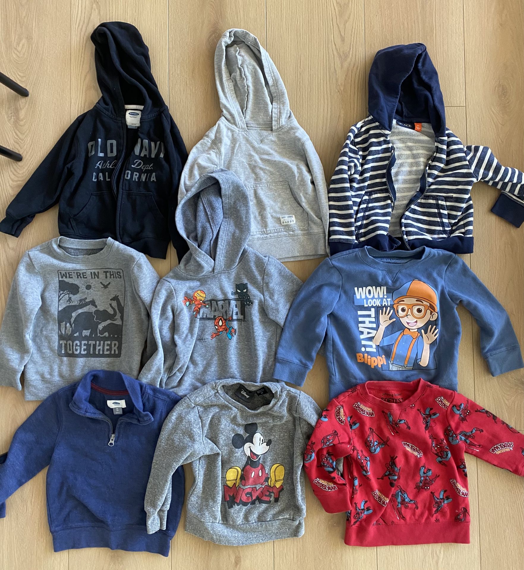 3T Boys Hoodies And Sweaters Bundle Of 9