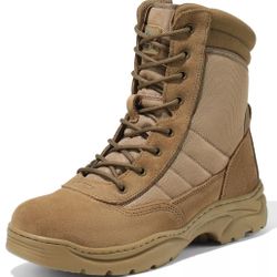 NORTIV 8 Men's Military Tactical Work Boots/Leather Combat/Motorcycle Boots (US SIZE 9) NEW