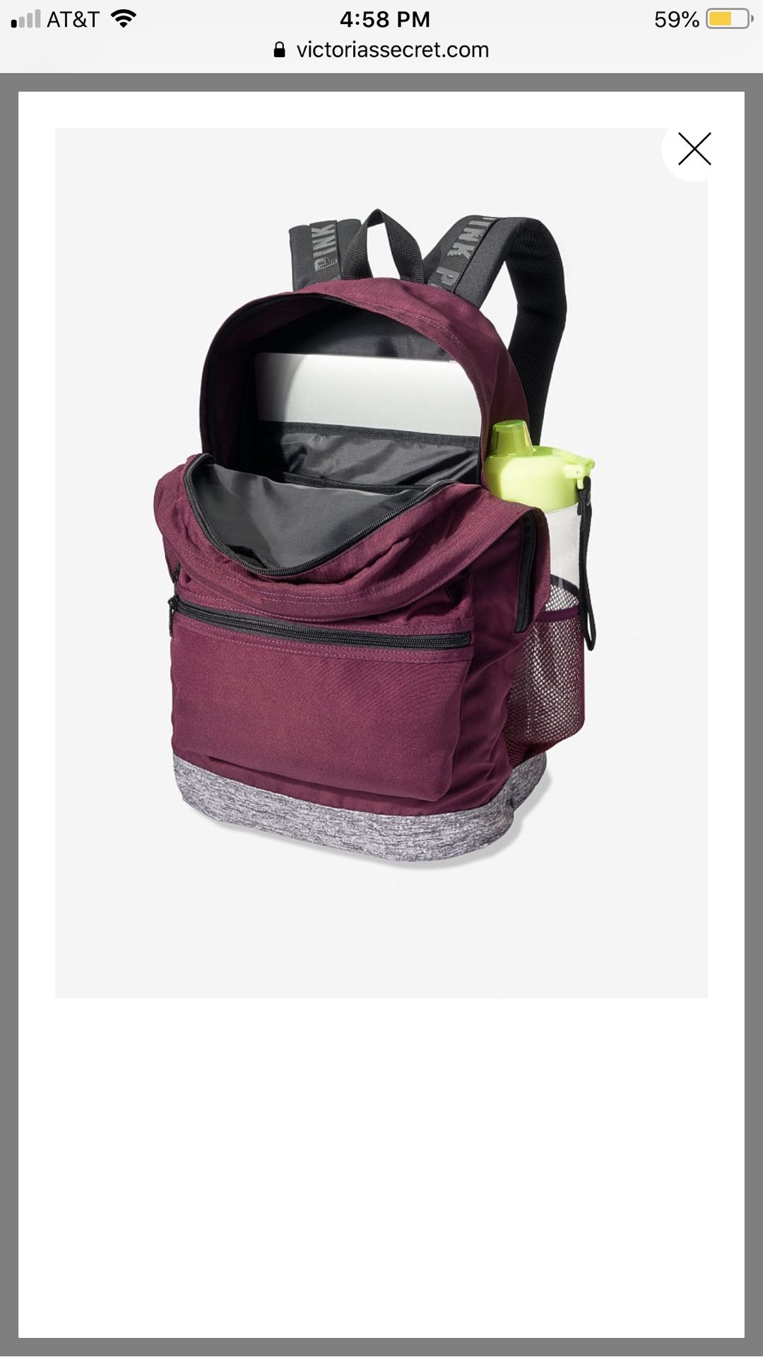 Victoria secret pink burgundy store backpack