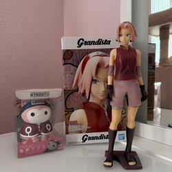 Sakura Figure And Sakura Cat Figure (set Of Two)