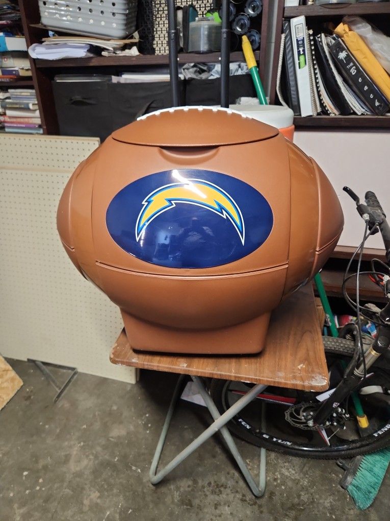 football cooler, representing the Chargers