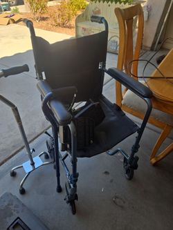 Transport Wheelchair with Padded Seat and Arms