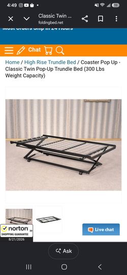 Coaster Classic Twin Pop-Up Trundle Bed Frame