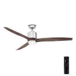  Triplex 60 in. LED Polished Nickel Ceiling Fan with Light by Home Decorators Collection NEW