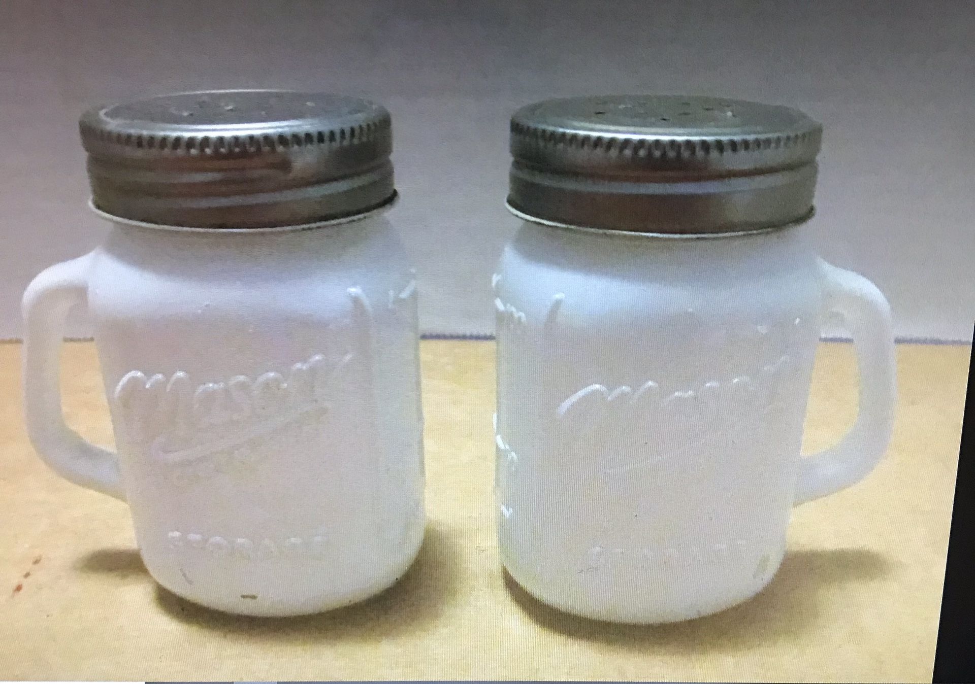 Mason jars salt and pepper shakers