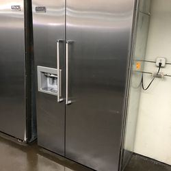 Viking 48” Stainless Steel Built In Side By Side Refrigerator 