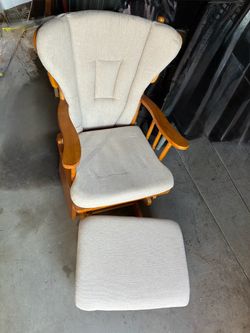 Wood Glider/ nursery Rocking Chair with Ottoman