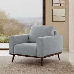 Like New Article Rhett Harbor Gray 38.5" Lounge Chair and Ottoman