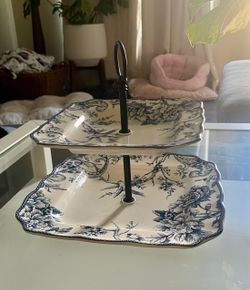 Blue and white dish