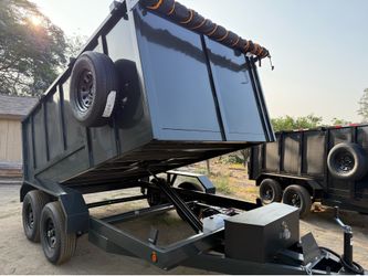 New Dark Grey 12ft Long Hydraulic Dump Trailer with Accessories 👍🏻