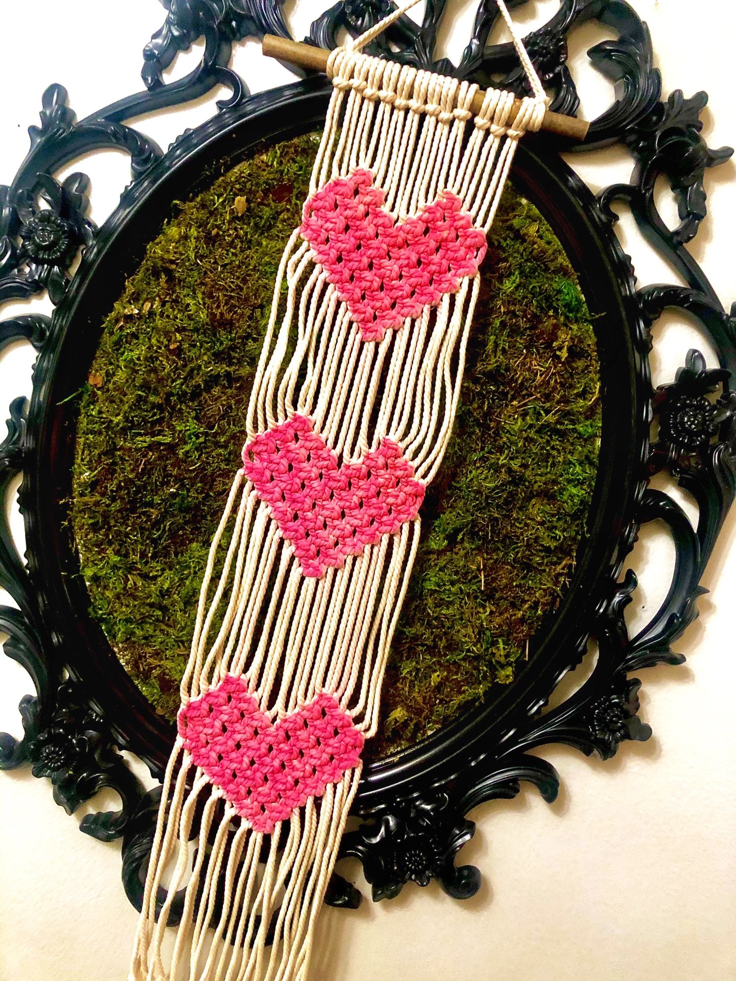 Macrame, hearts, boho, bohemian, macrame hearts, wall hanging, wall art, Valentine’s, gift ideas, home decor, nursery decor