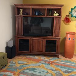 TV Center With Lighted TopTv. Cabinet For Stero System