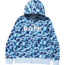 BAPE ABC Camo Full Zip Hoodie Light Blue - XL