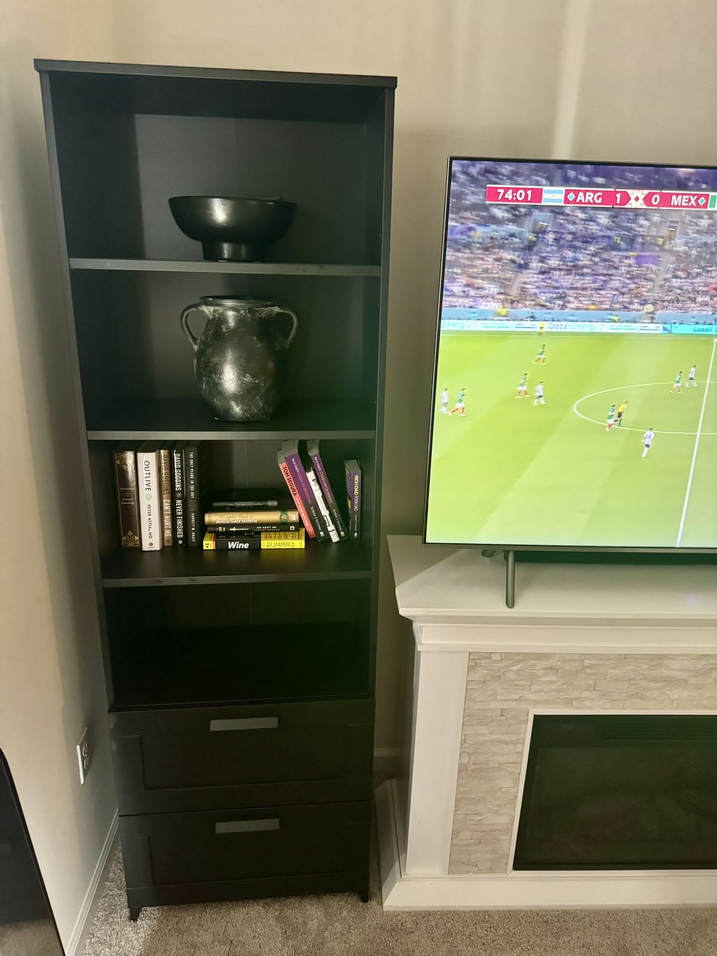 Brimnes IKEA Black 2 Drawer 4 Shelf Unit