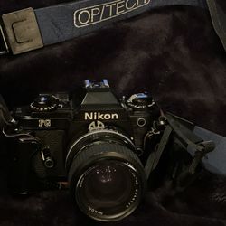 Nikon Camera With Vintage Nikon model f leather case