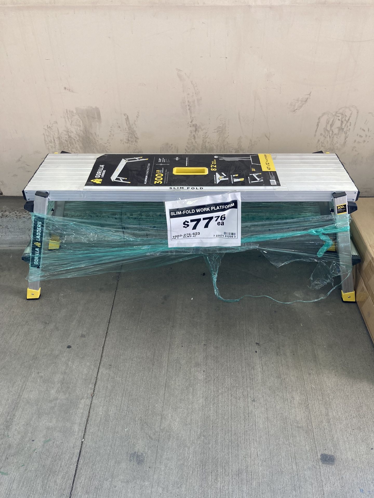 New Gorilla Aluminum Slim Fold Work Platform Ladder for Sale in