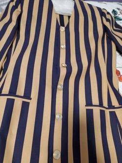 Black and light gold pant suit