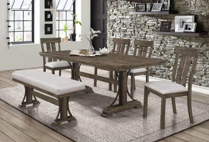 Quincy Rustic Finish 6 Piece Dining Set