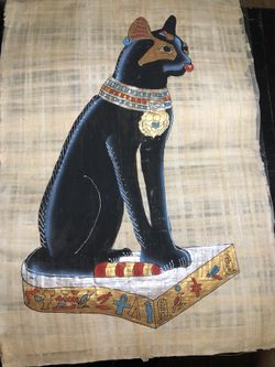 Bastet Egyptian cat 🐈 Original papyrus 42x62cm