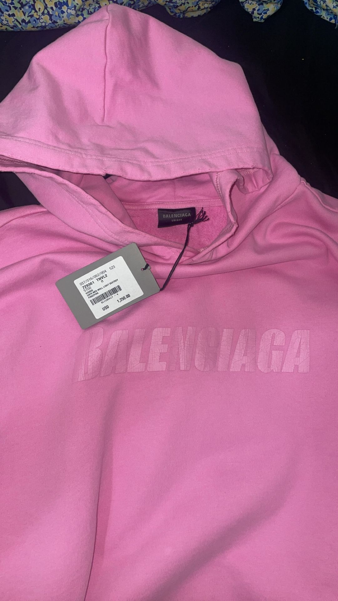Pink Balenciaga Destroyed Hoodie