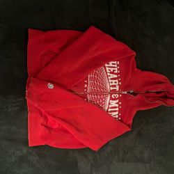 Billionaire Boys Club Sweater Full Zipper The Color Is Red With Lettering On The Front. Size XL