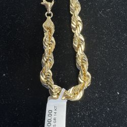 14k Yellow Gold Rope Chain 