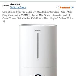 Large Humidifier for Bedroom, 9L/2.5Gal Ultrasonic Cool Mist, Easy Clean with 350ML/H Large Mist Speed, Remote control, Quiet Tower, Suitable for Kids
