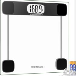 Scale for Body Weight, Accurate Bathroom Scales, Digital Weighing Machine for People, 400lb Capacity, LCD Display, Step-On Technology, Tempered Glass