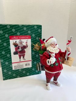 Kurt S. Adler 11.5-Inch Fabriché Golf Santa Claus Table Piece figurine