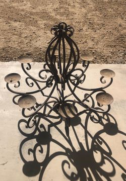 Wrought iron garden chandelier 33” wide x 30” high