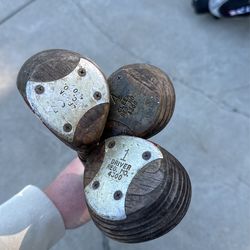 Old LEFTY Wooden Driver and Wooden 3 + 4 Wood
