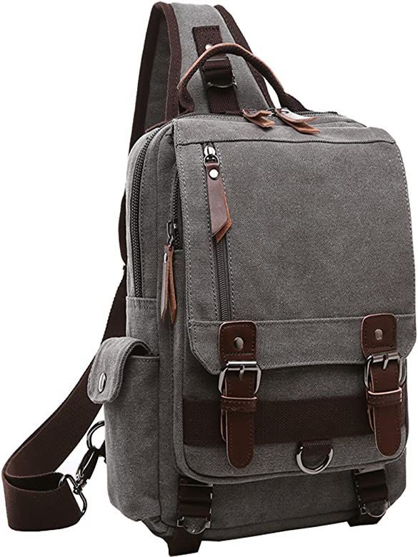 Canvas Cross Body Messenger Bag Shoulder Sling Backpack Travel Rucksack