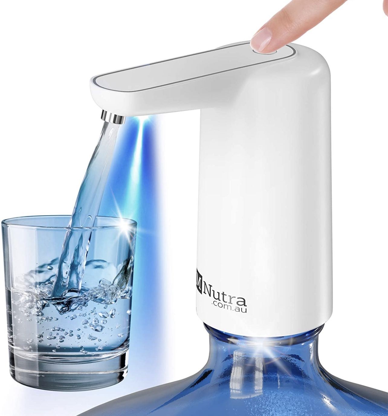 M Nutra Portable Electric Water Dispenser - 5 Gallon BPA-Free Water Jug Pump - USB Rechargeable Battery - Compatible with 2-5 Gallon Bottles - for Hom