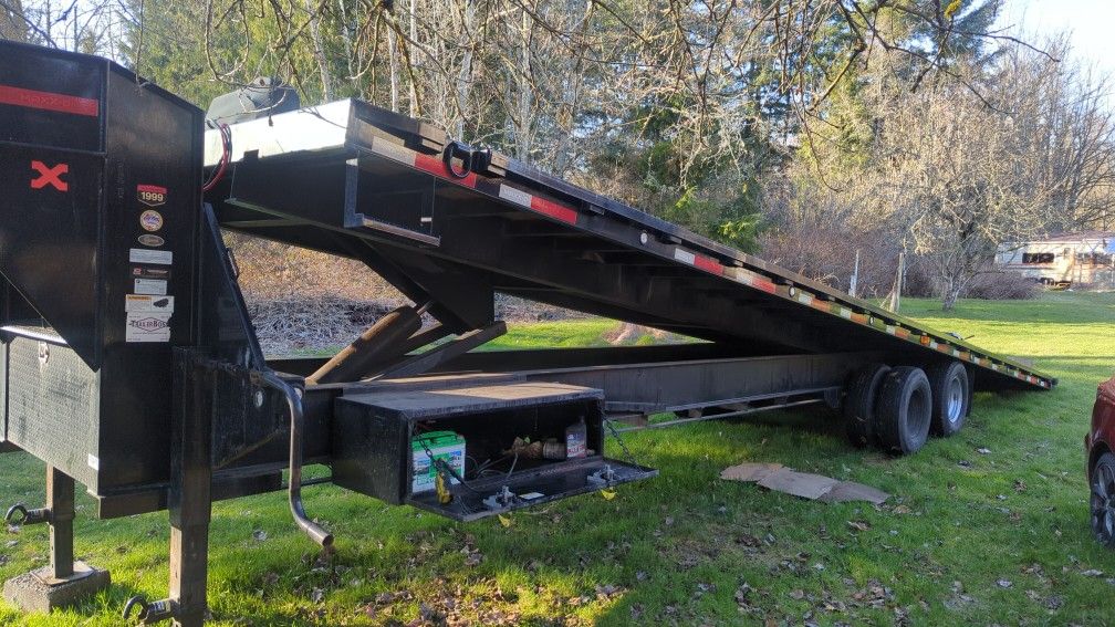 25,000 Gvwr 2021 36' TDX TANDEM DUAL FLATBED HYDRAULIC TILT GOOSENECK