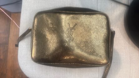 Saint Laurent YSL Gold Metallic Crossbody Bag