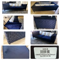 Modern Retro Reinhardt Midnight Blue Sofa