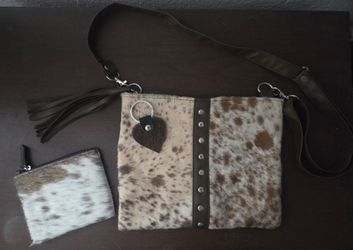 New Real Cowhide Purse Set