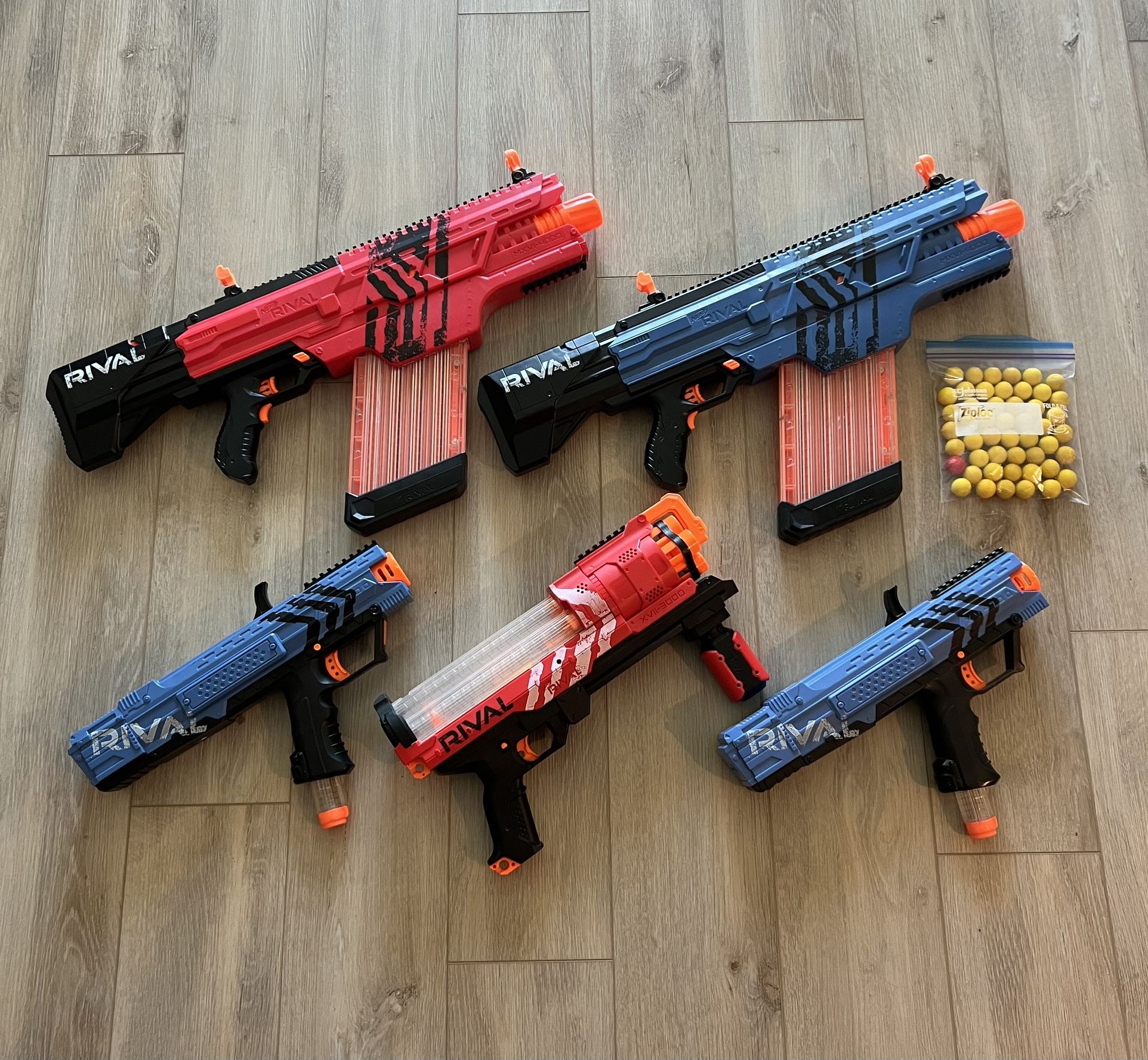 Nerf Rivals Series Red vs Blue Kids Summer Toys! Nerf Battle!