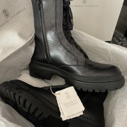 🔥Brunello Cucinelli Combat Boots Blk IT40