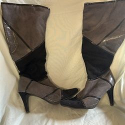 Knee High Patchwork Size 7.5 Boots By Impo