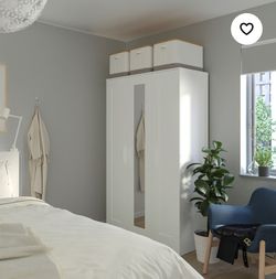 Wardrobe with 3 doors, white, 46x19 3/4x74 3/4 "Wardrobe with 3 doors, white, 46x19 3/4x74 3/4 "