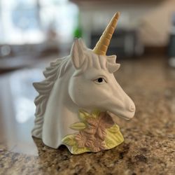 Vintage Porcelain Unicorn Bust Lamp Base 
