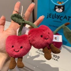 Jellycat Amuseables Cherries Bag Charm Keychain